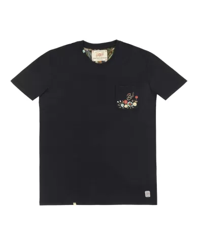 t-shirt navy da uomo con dettagli e logo ricamati | BOB t-shirt navy da uomo con dettagli e logo ricamati | BOB