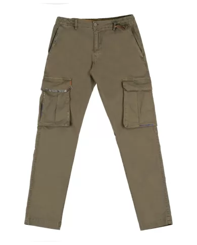 pantalone cargo slim coloniale da uomo con dettagli ricamati | BOB pantalone cargo slim coloniale da uomo con dettagli ricamati | BOB