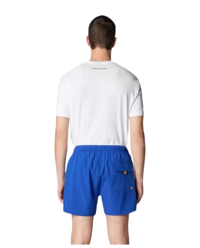short mare cyber blue da uomo logato sul fondo | SAVE THE DUCK short mare cyber blue da uomo logato sul fondo | SAVE THE DUCK