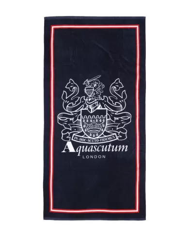 telo mare navy da uomo con maxi logo centrale | AQUASCUTUM