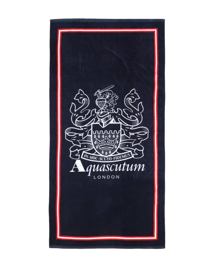 telo mare navy da uomo con maxi logo centrale | AQUASCUTUM telo mare navy da uomo con maxi logo centrale | AQUASCUTUM