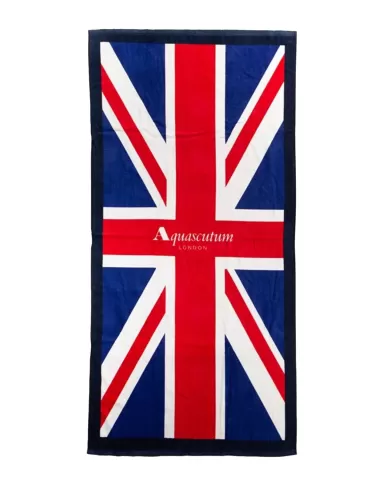 telo mare navy da uomo con bandiera inglese e logo | AQUASCUTUN