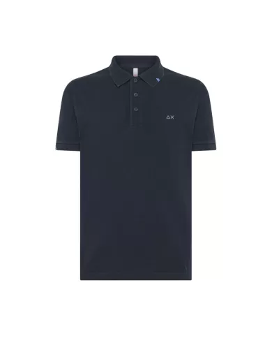 polo navy blue da uomo con scritta sul retro del colletto | SUN68 polo navy blue da uomo con scritta sul retro del colletto | SUN68