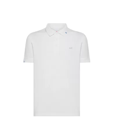 polo bianco panna da uomo con scritta sul retro del colletto | SUN68 polo bianco panna da uomo con scritta sul retro del colletto | SUN68