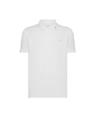 polo bianco panna da uomo con scritta sul retro del colletto | SUN68