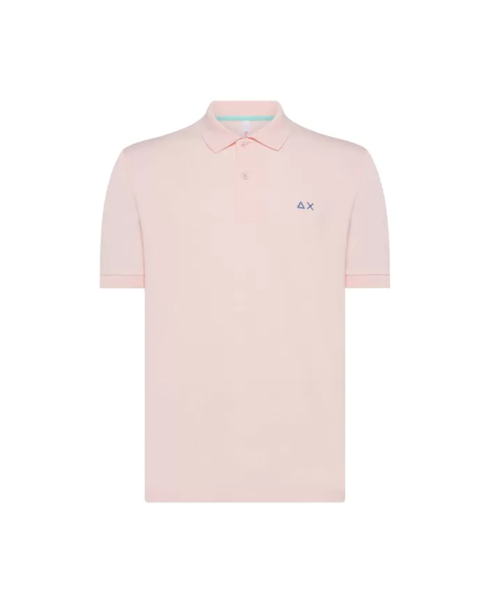 polo rosa da uomo con logo ricamato sul petto | SUN68 polo rosa da uomo con logo ricamato sul petto | SUN68