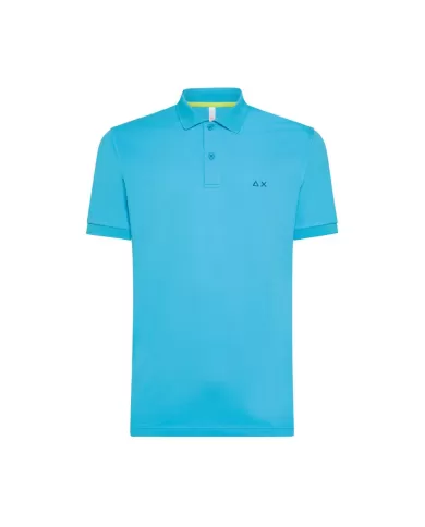 polo turchese da uomo con logo ricamato sul petto | SUN68 polo turchese da uomo con logo ricamato sul petto | SUN68