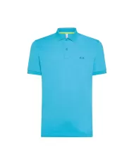 polo turchese da uomo con logo ricamato sul petto | SUN68