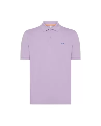 polo lilla da uomo con logo ricamato sul petto | SUN68 polo lilla da uomo con logo ricamato sul petto | SUN68