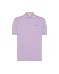 polo lilla da uomo con logo ricamato sul petto | SUN68 polo lilla da uomo con logo ricamato sul petto | SUN68