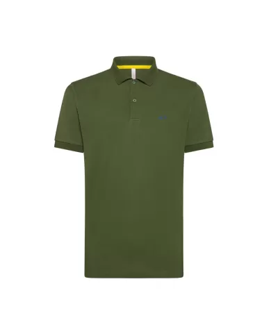 polo verde scuro da uomo con logo ricamato sul petto | SUN68 polo verde scuro da uomo con logo ricamato sul petto | SUN68