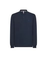 polo navy blue da uomo con dettagli small stripes e logo | SUN68