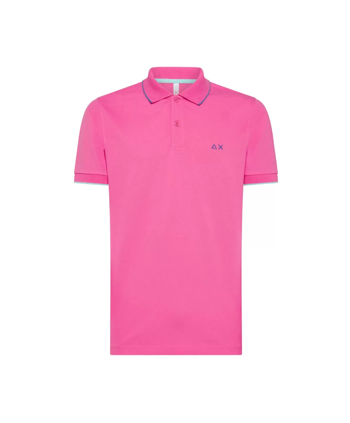 SUN68 Polo Uomo A34113 P-EP cotone con dettaglio small stripes 20 FUXIA - Imagen 2 de 2