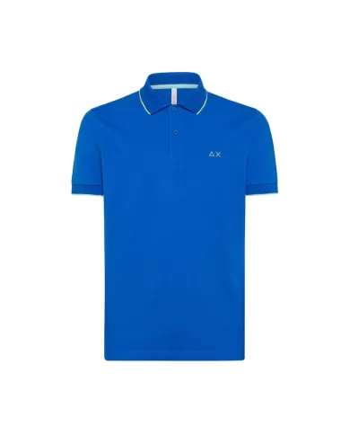 polo royal da uomo con dettaglio small stripes e logo | SUN68 polo royal da uomo con dettaglio small stripes e logo | SUN68
