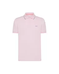 polo ciclamino da uomo con dettaglio small stripes e logo | SUN68