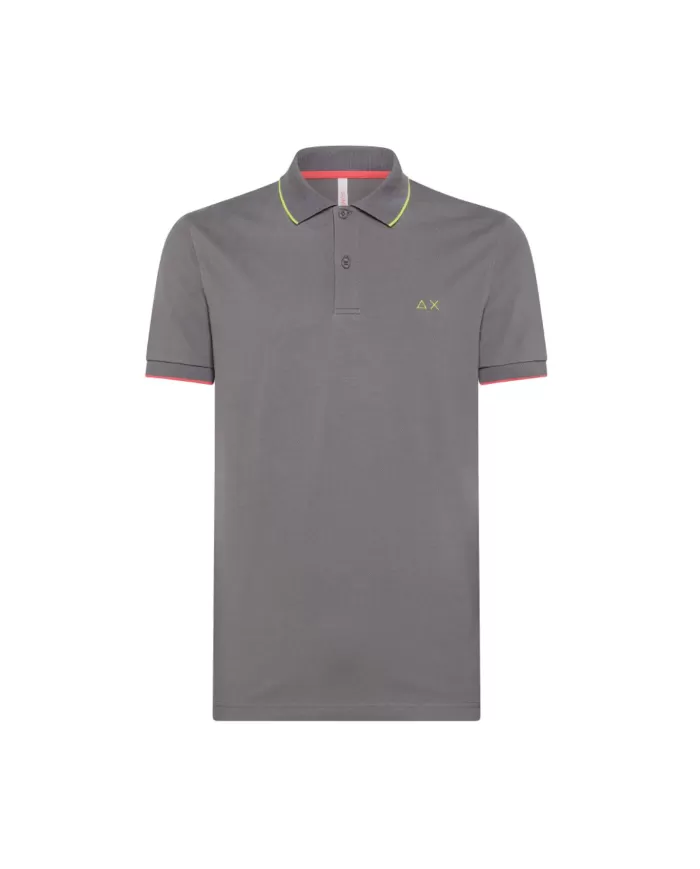 polo inchiostro da uomo con dettaglio small stripes e logo | SUN68 polo inchiostro da uomo con dettaglio small stripes e logo | SUN68