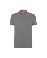 polo inchiostro da uomo con dettaglio small stripes e logo | SUN68