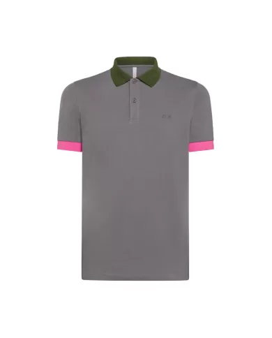 polo inchiostro da uomo con parti stile 3 color way e logo | SUN68 polo inchiostro da uomo con parti stile 3 color way e logo | SUN68