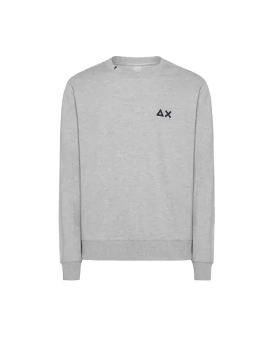 felpa grigio chiaro uomo con ricamo logato sul petto | SUN68 felpa grigio chiaro uomo con ricamo logato sul petto | SUN68