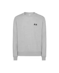 felpa grigio chiaro uomo con ricamo logato sul petto | SUN68