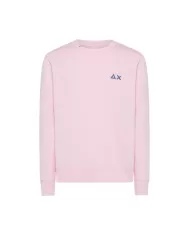 felpa ciclamino uomo con ricamo logato sul petto in contrasto | SUN68