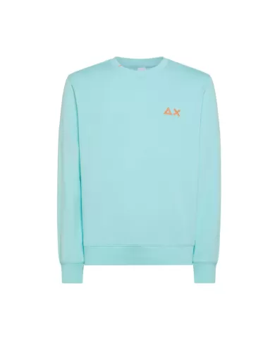 felpa acqua da uomo con ricamo logato sul petto in contrasto | SUN68 felpa acqua da uomo con ricamo logato sul petto in contrasto | SUN68