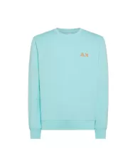 felpa acqua da uomo con ricamo logato sul petto in contrasto | SUN68 felpa acqua da uomo con ricamo logato sul petto in contrasto | SUN68