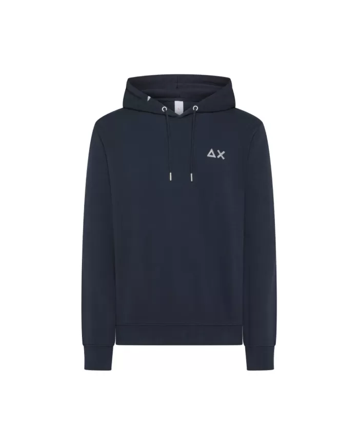 felpa navy blue da uomo con ricamo logato sul petto | SUN68 felpa navy blue da uomo con ricamo logato sul petto | SUN68