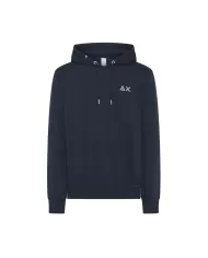 felpa navy blue da uomo con ricamo logato sul petto | SUN68