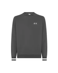 felpa inchiostro da uomo con dettagli stripes sui bordi e logo | SUN68 felpa inchiostro da uomo con dettagli stripes sui bordi e logo | SUN68