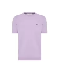 t-shirt lilla da uomo con dettagli e logo ricamati | SUN68 t-shirt lilla da uomo con dettagli e logo ricamati | SUN68
