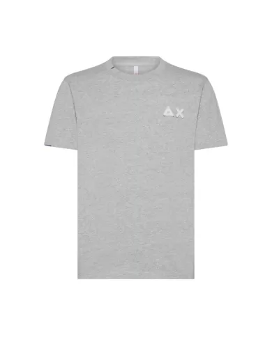 t-shirt grigio scuro da uomo con dettagli e logo ricamati | SUN68 t-shirt grigio scuro da uomo con dettagli e logo ricamati | SUN68