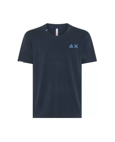 t-shirt navy blue da uomo con dettagli e logo ricamati | SUN68 t-shirt navy blue da uomo con dettagli e logo ricamati | SUN68