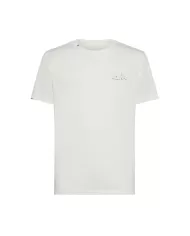 t-shirt bianco panna da uomo con dettagli e logo ricamati | SUN68