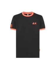 t-shirt nera da uomo con maxi ricamo logo e 68 ricamato | SUN68 t-shirt nera da uomo con maxi ricamo logo e 68 ricamato | SUN68