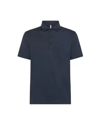 t-shirt stile polo navy blue da uomo con logo ricamato | SUN68 t-shirt stile polo navy blue da uomo con logo ricamato | SUN68