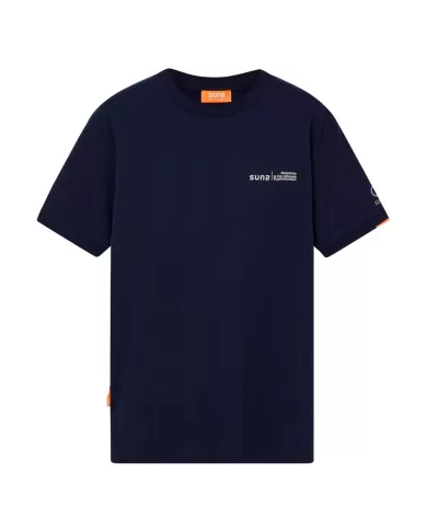t-shirt navy da uomo con piccola stampa e dettaglio logato | SUNS t-shirt navy da uomo con piccola stampa e dettaglio logato | SUNS