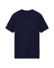 t-shirt navy da uomo con piccola stampa e dettaglio logato | SUNS
