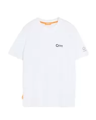 t-shirt bianca da uomo con stampa e dettaglio logato | SUNS