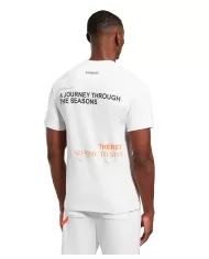 t-shirt bianca da uomo con dettagli stampati e logo | BIKKEMBERGS