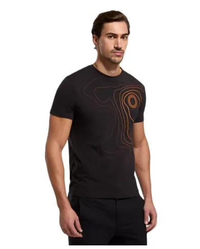 t-shirt nera da uomo con stampa logata in contrasto | BIKKEMBERGS t-shirt nera da uomo con stampa logata in contrasto | BIKKEMBERGS