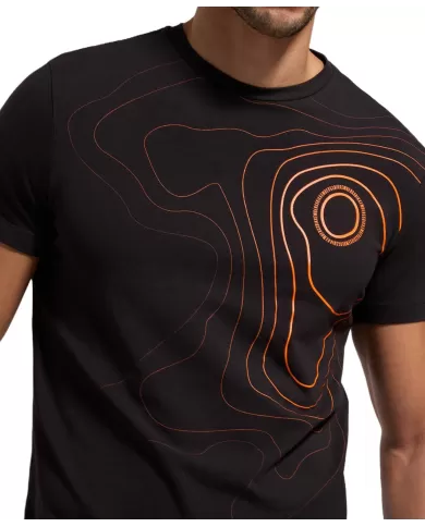 t-shirt nera da uomo con stampa logata in contrasto | BIKKEMBERGS t-shirt nera da uomo con stampa logata in contrasto | BIKKEMBERGS