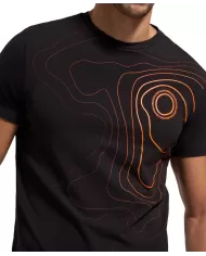 t-shirt nera da uomo con stampa logata in contrasto | BIKKEMBERGS