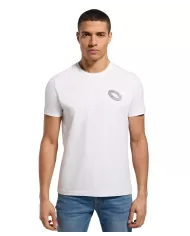 BIKKEMBERGS T-shirt Uomo BMT0163 P-EP cotone con stampa sulla parte posteriore 1000 WHITE