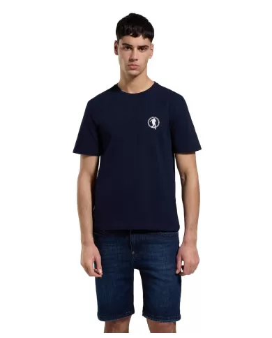 t-shirt dress blue da uomo con mini logo soccer | BIKKEMBERGS t-shirt dress blue da uomo con mini logo soccer | BIKKEMBERGS