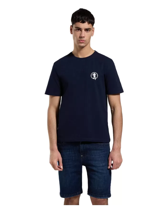 t-shirt dress blue da uomo con mini logo soccer | BIKKEMBERGS t-shirt dress blue da uomo con mini logo soccer | BIKKEMBERGS
