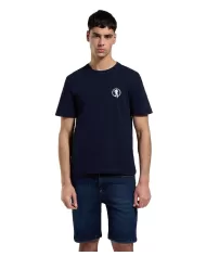 t-shirt dress blue da uomo con mini logo soccer | BIKKEMBERGS