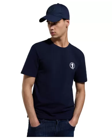 t-shirt dress blue da uomo con mini logo soccer | BIKKEMBERGS t-shirt dress blue da uomo con mini logo soccer | BIKKEMBERGS