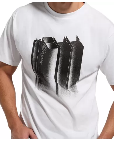 t-shirt bianca da uomo con stampa logata sul petto | BIKKEMBERGS t-shirt bianca da uomo con stampa logata sul petto | BIKKEMBERGS