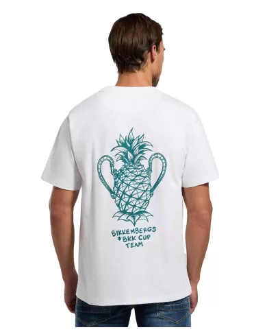 t-shirt bianca uomo con stampa logo avanti e dietro | BIKKEMBERGS t-shirt bianca uomo con stampa logo avanti e dietro | BIKKEMBERGS